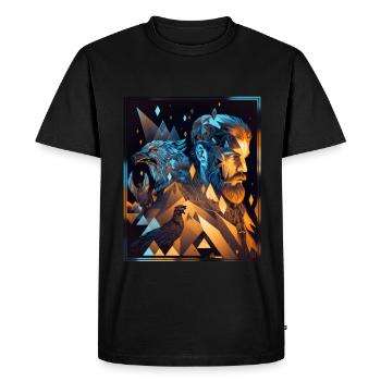 Viking Viking Polygon Geometric Nordic Neon - Men's Premium Organic T-Shirt - black - Front - Nico (187cm)