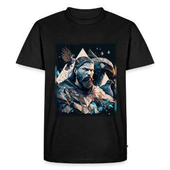 Viking Viking Polygon Geometric Nordic Neon - Men's Premium Organic T-Shirt - black - Front - Nico (187cm)