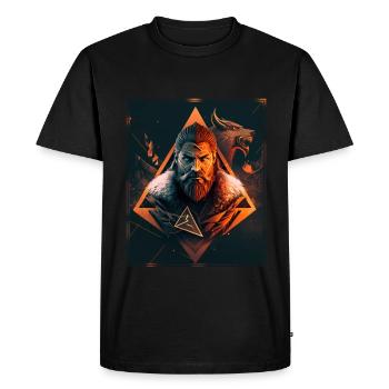 Viking Viking Polygon Geometric Nordic Neon - Men's Premium Organic T-Shirt - black - Front - Nico (187cm)