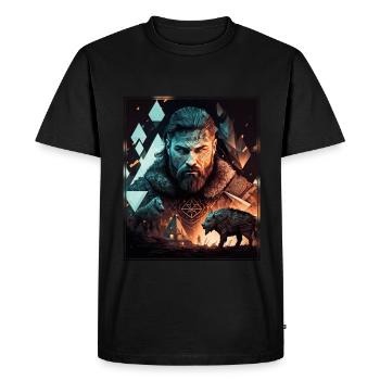 Viking Viking Polygon Geometric Nordic Neon - Men's Premium Organic T-Shirt - black - Front - Nico (187cm)