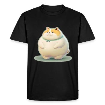 Big Cat Kitten Cute Cat Sleep Tired - Men's Premium Organic T-Shirt - black - Front - Nico (187cm)