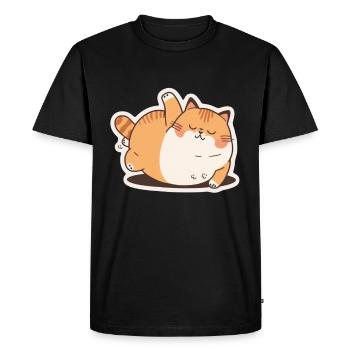 Big Cat Kitten Cute Cat Sleep Tired - Men's Premium Organic T-Shirt - black - Front - Nico (187cm)