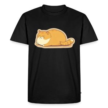 Big Cat Kitten Cute Cat Sleep Tired - Men's Premium Organic T-Shirt - black - Front - Nico (187cm)