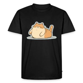 Big Cat Kitten Cute Cat Sleep Tired - Men's Premium Organic T-Shirt - black - Front - Nico (187cm)