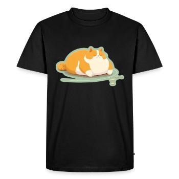 Big Cat Kitten Cute Cat Sleep Tired - Men's Premium Organic T-Shirt - black - Front - Nico (187cm)