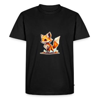 Cute Fox Polygon Geometric Animal Motif - Men's Premium Organic T-Shirt - black - Front - Nico (187cm)