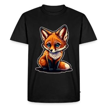 Mignon Fox Baby Cuddle Shirt Chemise Câlin - T-shirt Premium bio Homme - noir - Devant - Nico (187cm)
