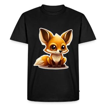 Mignon Fox Baby Cuddle Shirt Chemise Câlin - T-shirt Premium bio Homme - noir - Devant - Nico (187cm)