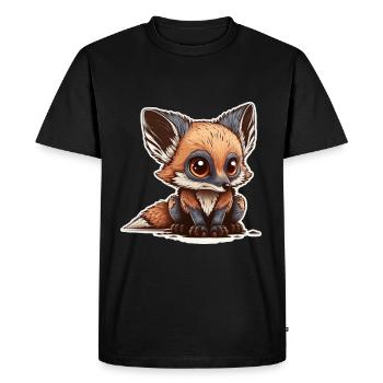 Mignon Fox Baby Cuddle Shirt Chemise Câlin - T-shirt Premium bio Homme - noir - Devant - Nico (187cm)