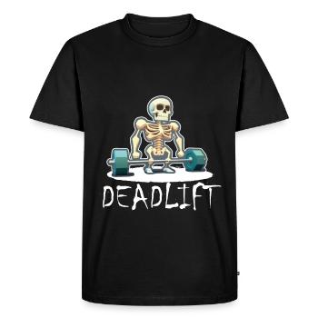 Soulevé de terre Skeleton Bodybuilding Sport Soulevé de terre - T-shirt Premium bio Homme - noir - Devant - Nico (187cm)