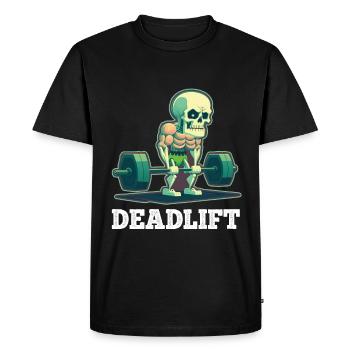 Soulevé de terre Skeleton Bodybuilding Sport Soulevé de terre - T-shirt Premium bio Homme - noir - Devant - Nico (187cm)