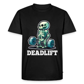 Soulevé de terre Skeleton Bodybuilding Sport Soulevé de terre - T-shirt Premium bio Homme - noir - Devant - Nico (187cm)