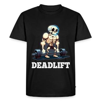 Soulevé de terre Skeleton Bodybuilding Sport Soulevé de terre - T-shirt Premium bio Homme - noir - Devant - Nico (187cm)