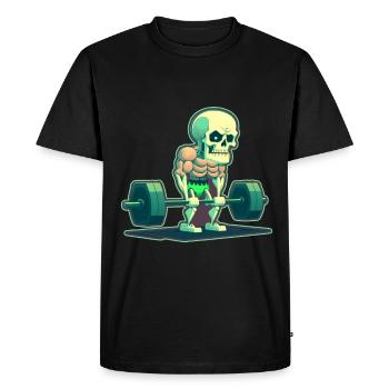 Soulevé de terre Skeleton Bodybuilding Sport Soulevé de terre - T-shirt Premium bio Homme - noir - Devant - Nico (187cm)