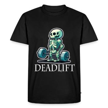 Soulevé de terre Skeleton Bodybuilding Sport Soulevé de terre - T-shirt Premium bio Homme - noir - Devant - Nico (187cm)