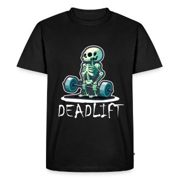 Soulevé de terre Skeleton Bodybuilding Sport Soulevé de terre - T-shirt Premium bio Homme - noir - Devant - Nico (187cm)