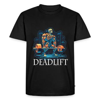 Soulevé de terre Skeleton Bodybuilding Sport Soulevé de terre - T-shirt Premium bio Homme - noir - Devant - Nico (187cm)