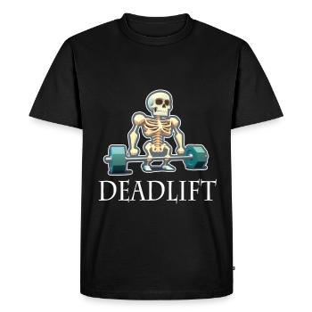 Soulevé de terre Skeleton Bodybuilding Sport Soulevé de terre - T-shirt Premium bio Homme - noir - Devant - Nico (187cm)