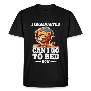 Graduation Sleeping Leo Uni Master Bachelor School - Men's Premium Organic T-Shirt - black - Front - Nico (187cm)