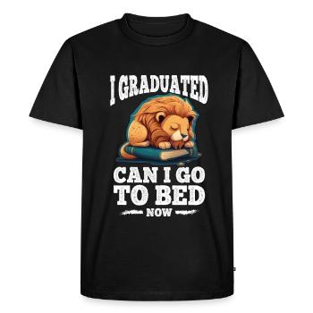 Graduation Sleeping Leo Uni Master Bachelor School - Men's Premium Organic T-Shirt - black - Front - Nico (187cm)