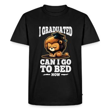 Graduation Sleeping Leo Uni Master Bachelor School - Men's Premium Organic T-Shirt - black - Front - Nico (187cm)