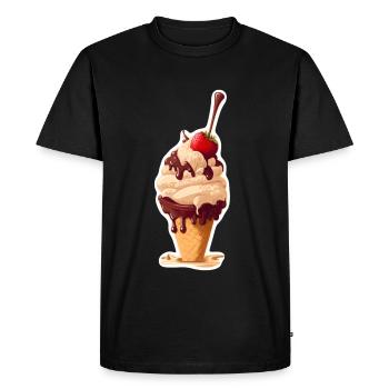 Crème glacée Crème glacée molle Je suis ici pour la crème glacée - T-shirt Premium bio Homme - noir - Devant - Nico (187cm)