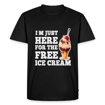 Crème glacée Crème glacée molle Je suis ici pour la crème glacée - T-shirt Premium bio Homme - noir - Devant - Nico (187cm)