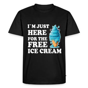 Crème glacée Crème glacée molle Je suis ici pour la crème glacée - T-shirt Premium bio Homme - noir - Devant - Nico (187cm)