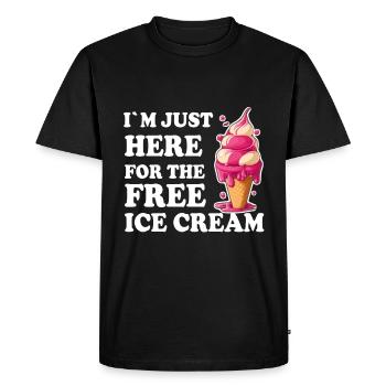Crème glacée Crème glacée molle Je suis ici pour la crème glacée - T-shirt Premium bio Homme - noir - Devant - Nico (187cm)