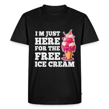 Crème glacée Crème glacée molle Je suis ici pour la crème glacée - T-shirt Premium bio Homme - noir - Devant - Nico (187cm)