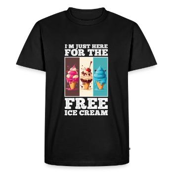 Crème glacée Crème glacée molle Je suis ici pour la crème glacée - T-shirt Premium bio Homme - noir - Devant - Nico (187cm)