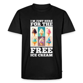 Crème glacée Crème glacée molle Je suis ici pour la crème glacée - T-shirt Premium bio Homme - noir - Devant - Nico (187cm)