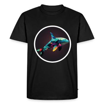 Whale Orca Polygon Geometric Underwater World Ocean - Men's Premium Organic T-Shirt - black - Front - Nico (187cm)