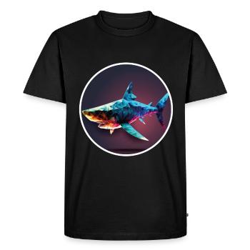 Shark Orca Polygon Geometric Underwater World Ocean - Men's Premium Organic T-Shirt - black - Front - Nico (187cm)