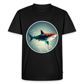 Shark Orca Polygon Geometric Underwater World Ocean - Men's Premium Organic T-Shirt - black - Front - Nico (187cm)