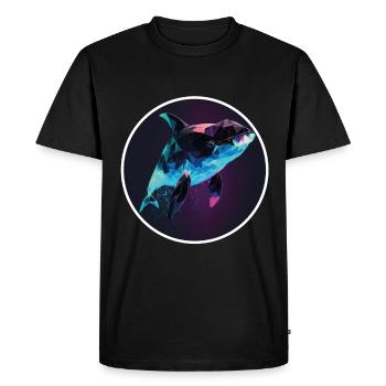 Whale Orca Polygon Geometric Underwater World Ocean - Men's Premium Organic T-Shirt - black - Front - Nico (187cm)