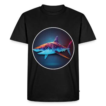 Shark Orca Polygon Geometric Underwater World Ocean - Men's Premium Organic T-Shirt - black - Front - Nico (187cm)