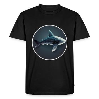 Shark Orca Polygon Geometric Underwater World Ocean - Men's Premium Organic T-Shirt - black - Front - Nico (187cm)
