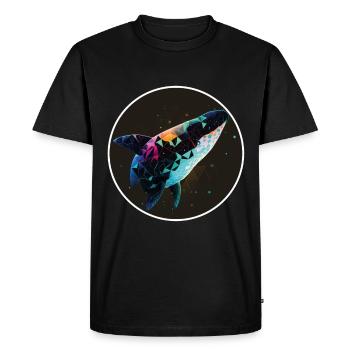 Whale Orca Polygon Geometric Underwater World Ocean - Men's Premium Organic T-Shirt - black - Front - Nico (187cm)