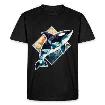 Whale Orca Polygon Geometric Underwater World Ocean - Men's Premium Organic T-Shirt - black - Front - Nico (187cm)