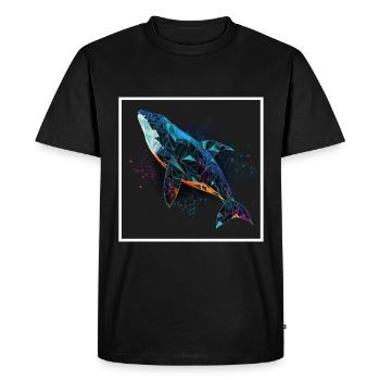 Whale Orca Polygon Geometric Underwater World Ocean - Men's Premium Organic T-Shirt - black - Front - Nico (187cm)