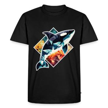 Whale Orca Polygon Geometric Underwater World Ocean - Men's Premium Organic T-Shirt - black - Front - Nico (187cm)