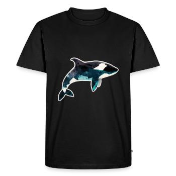 Whale Orca Polygon Geometric Underwater World Ocean - Men's Premium Organic T-Shirt - black - Front - Nico (187cm)