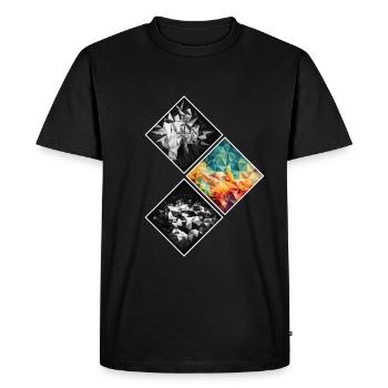 Polygon Geometric Abstract Heart - Men's Premium Organic T-Shirt - black - Front - Nico (187cm)
