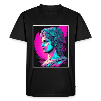 Vaporwave Greek mythology God Neon Olympus - Men's Premium Organic T-Shirt - black - Front - Nico (187cm)