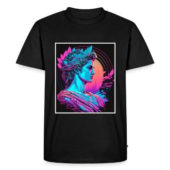 Vaporwave Mythologie grecque Dieu Neon Olympus - T-shirt Premium bio Homme - noir - Devant - Nico (187cm)