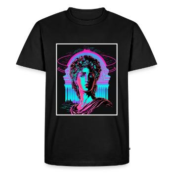 Vaporwave Mythologie grecque Dieu Neon Olympus - T-shirt Premium bio Homme - noir - Devant - Nico (187cm)