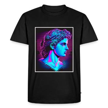 Vaporwave Mythologie grecque Dieu Neon Olympus - T-shirt Premium bio Homme - noir - Devant - Nico (187cm)