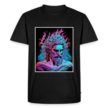 Vaporwave Mythologie grecque Dieu Neon Olympus - T-shirt Premium bio Homme - noir - Devant - Nico (187cm)