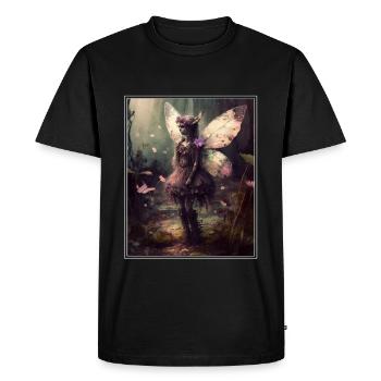 Cottagecore Fairy Fairy Forest Flowers Butterfly - Men's Premium Organic T-Shirt - black - Front - Nico (187cm)